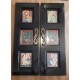 Customized Wooden Door with Peacock Paintings